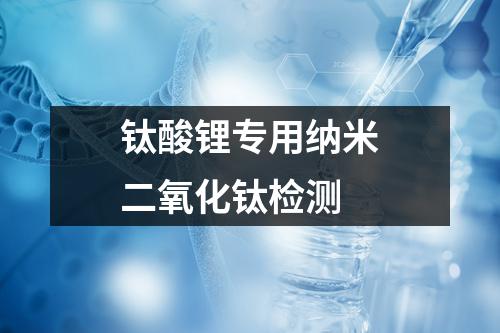 钛酸锂专用纳米二氧化钛检测